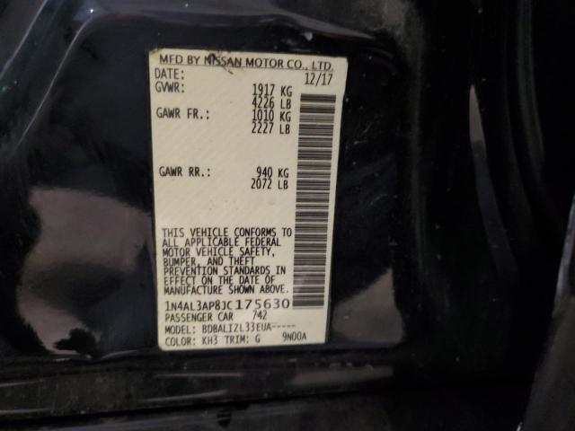 1N4AL3AP8JC175630 - 2018 NISSAN ALTIMA 2.5 黑色 照片 12