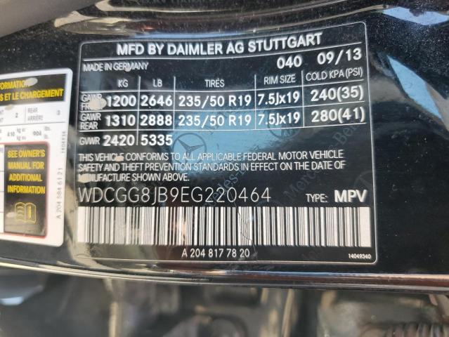 WDCGG8JB9EG220464 - 2014 MERCEDES-BENZ GLK 350 4MATIC BLACK photo 14