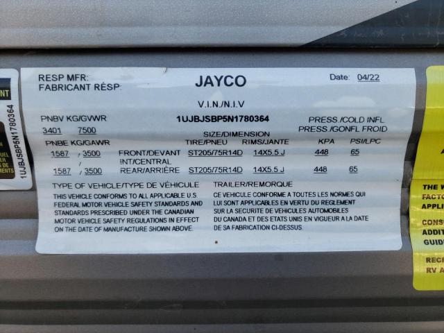 1UJBJSBP5N1780364 - 2022 JAYCO JAY FLIGHT WHITE photo 10