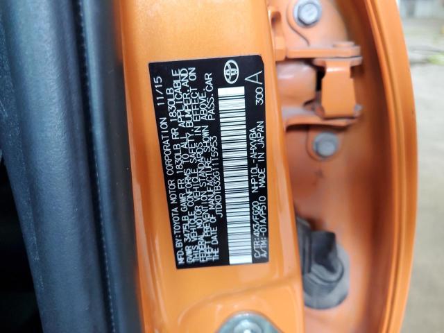 JTDKDTB32G1115953 - 2016 TOYOTA PRIUS C 橙色 照片 13