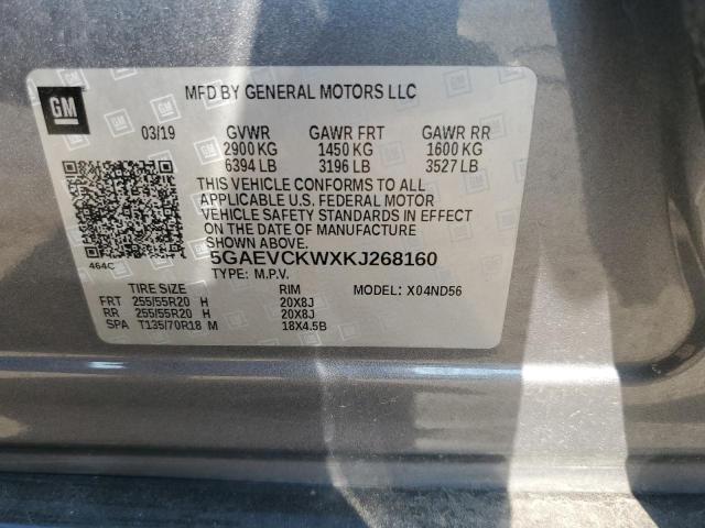 5GAEVCKWXKJ268160 - 2019 BUICK ENCLAVE AVENIR SILVER photo 14