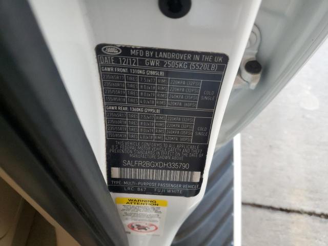 SALFR2BGXDH335790 - 2013 LAND ROVER LR2 HSE WHITE photo 13