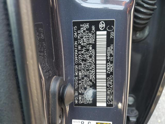 JTDKN3DU5F0449689 - 2015 TOYOTA PRIUS GRAY photo 12