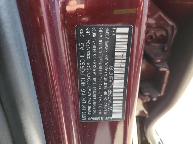 WP1AB29P14LA60639 - 2004 PORSCHE CAYENNE S BURGUNDY photo 12