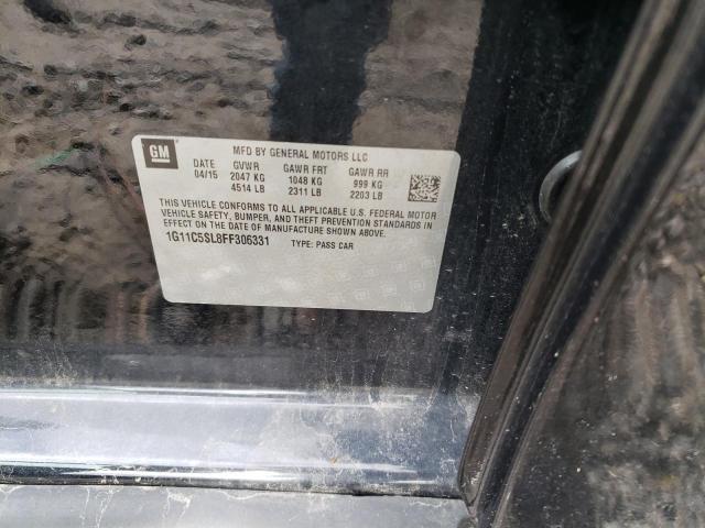 1G11C5SL8FF306331 - 2015 CHEVROLET MALIBU 1LT BLACK photo 12