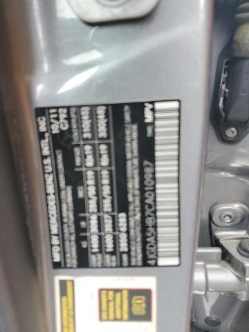 4JGDA5HB7CA010987 - 2012 MERCEDES-BENZ ML 350 4MATIC GRAY photo 12