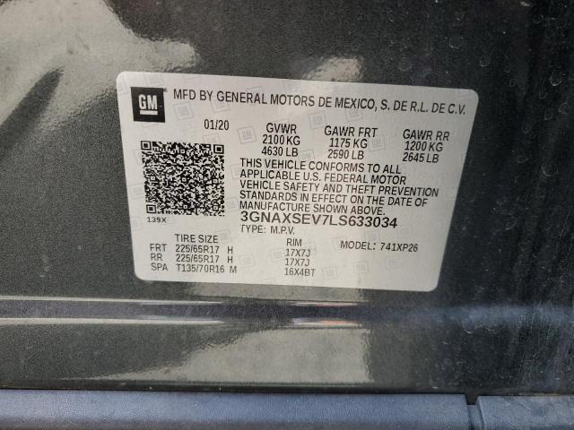 3GNAXSEV7LS633034 - 2020 CHEVROLET EQUINOX LS CHARCOAL photo 13