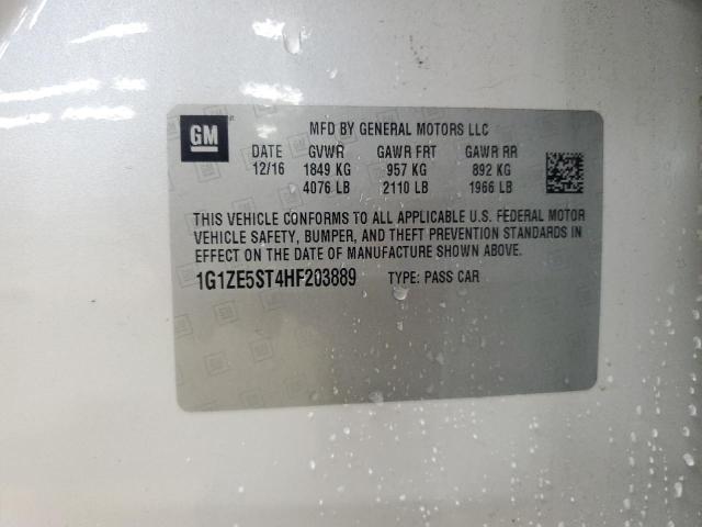 1G1ZE5ST4HF203889 - 2017 CHEVROLET MALIBU LT WHITE photo 12