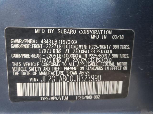 JF2GTABC0JH323990 - 2018 SUBARU CROSSTREK PREMIUM 蓝色 照片 13