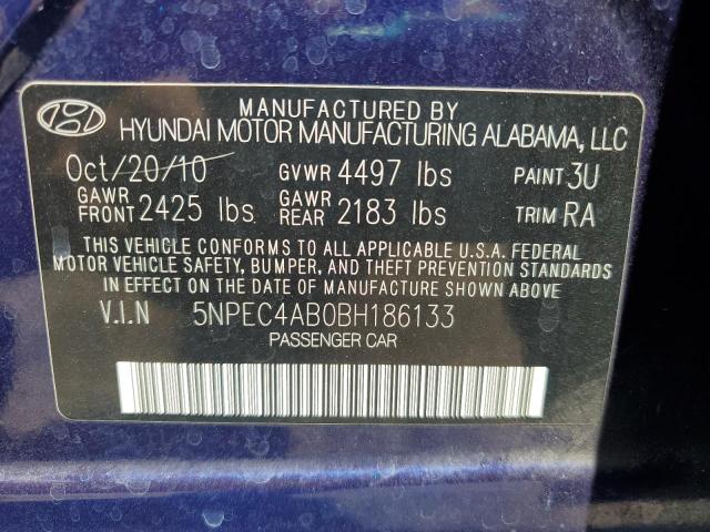 5NPEC4AB0BH186133 - 2011 HYUNDAI SONATA SE PURPLE photo 12