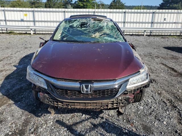 1HGCR3F92GA028138 - 2016 HONDA ACCORD TOURING MAROON photo 5