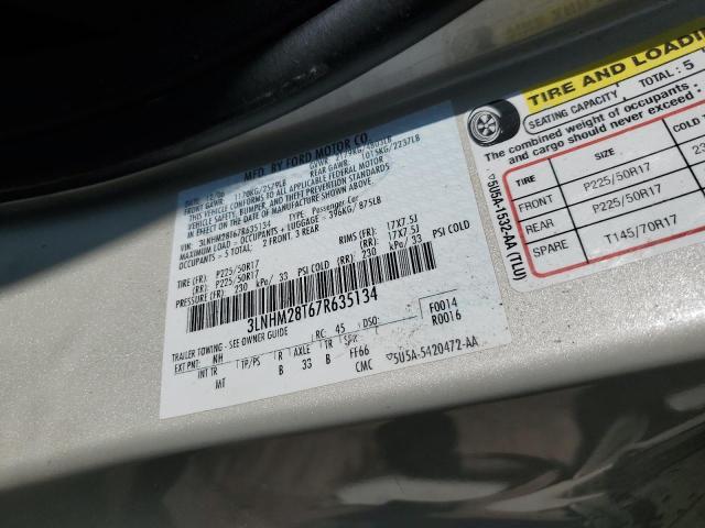 3LNHM28T67R635134 - 2007 LINCOLN MKZ GRAY photo 13