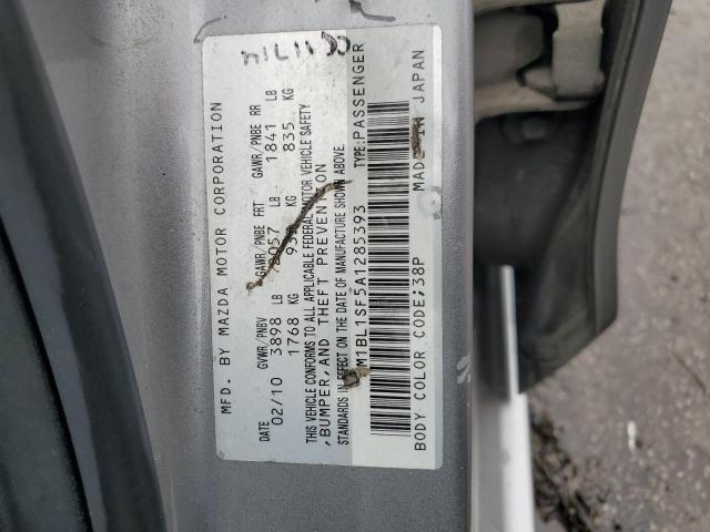 JM1BL1SF5A1285393 - 2010 MAZDA 3 I GRAY photo 12