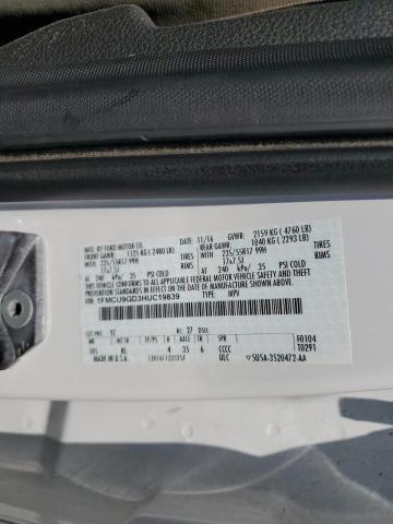 1FMCU9GD3HUC19839 - 2017 FORD ESCAPE SE WHITE photo 13