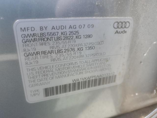 WA1VKAFP5AA013312 - 2010 AUDI Q5 PRESTIGE 灰色 照片 12