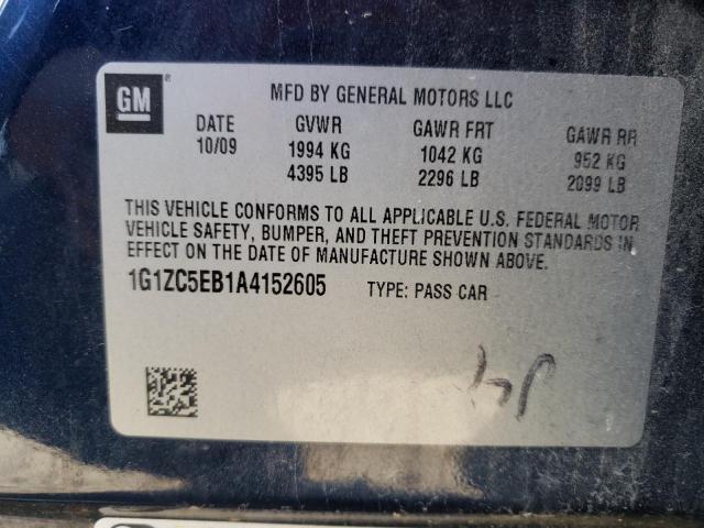 1G1ZC5EB1A4152605 - 2010 CHEVROLET MALIBU 1LT ლურჯი ფოტო 12