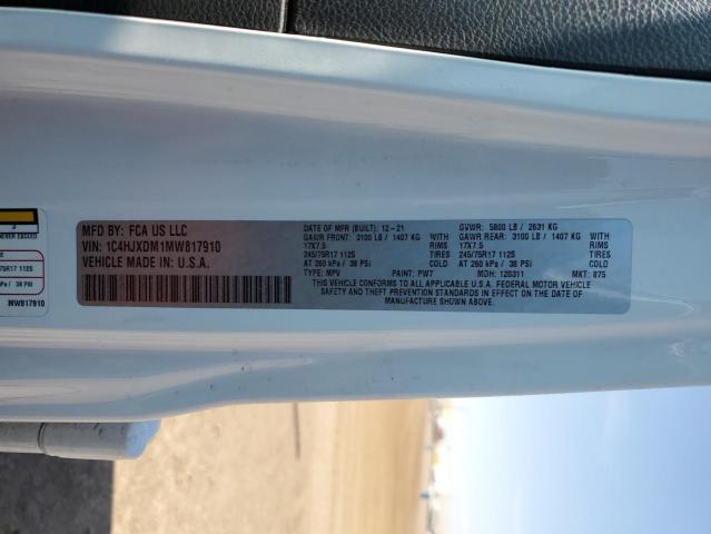 1C4HJXDM1MW817910 - 2021 JEEP WRANGLER U SPORT WHITE photo 13