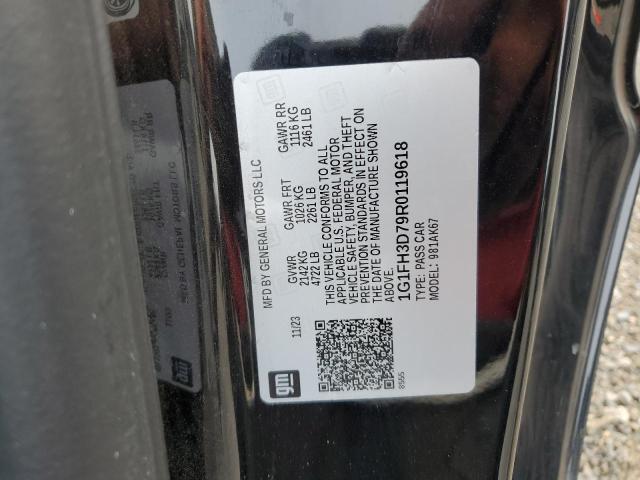 1G1FH3D79R0119618 - 2024 CHEVROLET CAMARO SS 黑色 照片 12