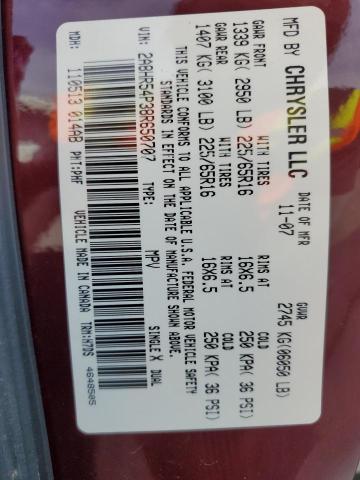 2A8HR54P38R650707 - 2008 CHRYSLER TOWN & COU TOURING 栗色 照片 14