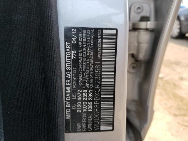 WDDGF8BBXCR230581 - 2012 MERCEDES-BENZ C 300 4MATIC SILVER photo 12