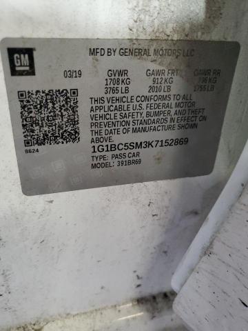 1G1BC5SM3K7152869 - 2019 CHEVROLET CRUZE LS 白色 照片 13