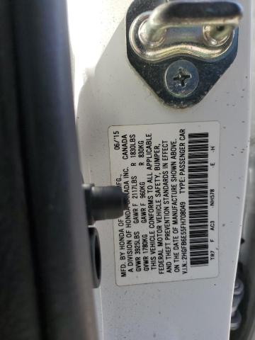 2HGFB6E55FH708049 - 2015 HONDA CIVIC SI WHITE photo 12