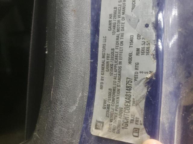 1GCHTCDEXA8148757 - 2010 CHEVROLET COLORADO LT BLUE photo 12