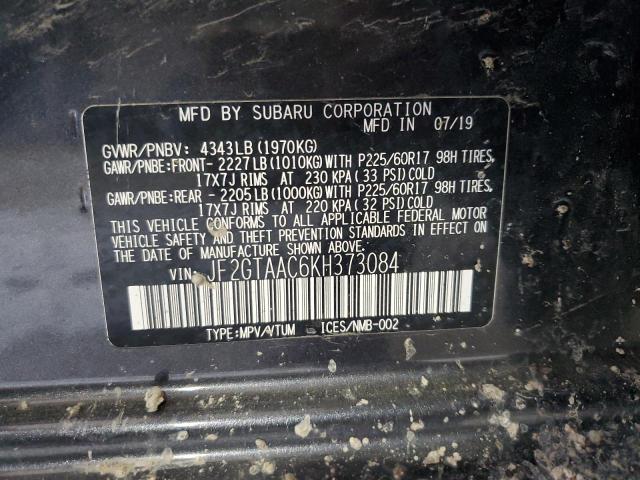 JF2GTAAC6KH373084 - 2019 SUBARU CROSSTREK BLACK photo 13