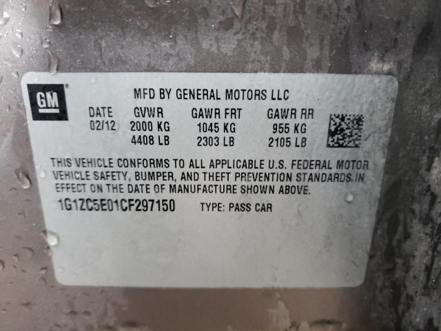 1G1ZC5E01CF297150 - 2012 CHEVROLET MALIBU 1LT BROWN photo 12