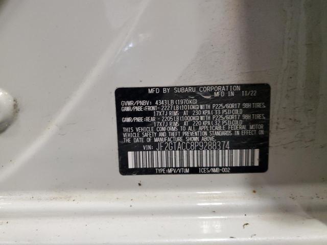 JF2GTACC8P9288374 - 2023 SUBARU CROSSTREK PREMIUM WHITE photo 14