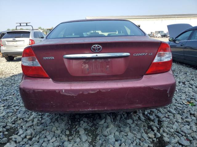 4T1BE32K54U288506 - 2004 TOYOTA CAMRY LE BURGUNDY photo 6