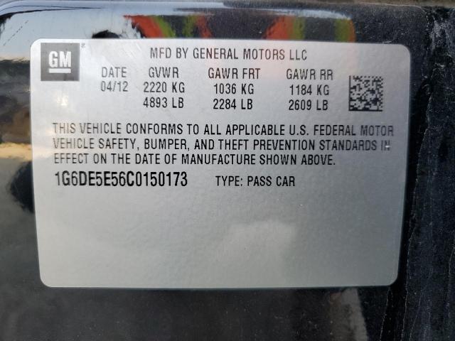 1G6DE5E56C0150173 - 2012 CADILLAC CTS LUXURY COLLECTION Schwarz Foto 12