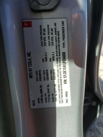 5YJ3E1EA1JF034800 - 2018 TESLA MODEL 3 SILVER photo 12