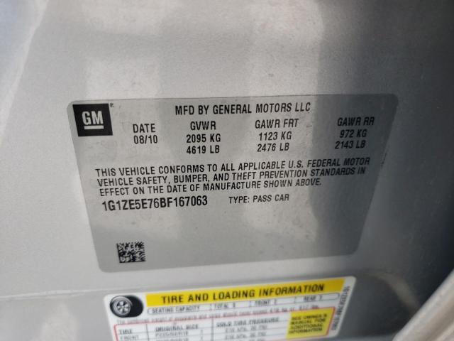 1G1ZE5E76BF167063 - 2011 CHEVROLET MALIBU LTZ ვერცხლისფერი ფოტო 12