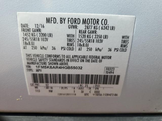 1FM5K8AR4HGB55032 - 2017 FORD EXPLORER POLICE INTERCEPTOR 白色 照片 13