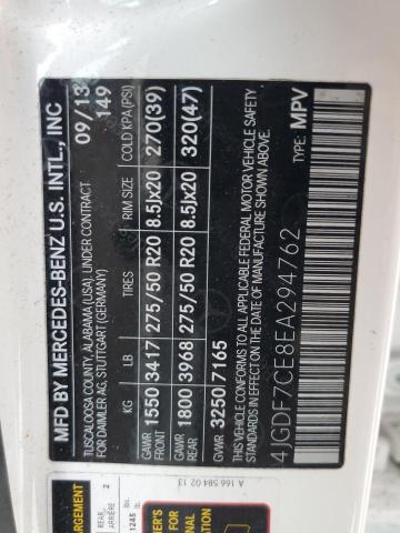 4JGDF7CE8EA294762 - 2014 AUSTIN A40 450 4MATIC WHITE photo 13