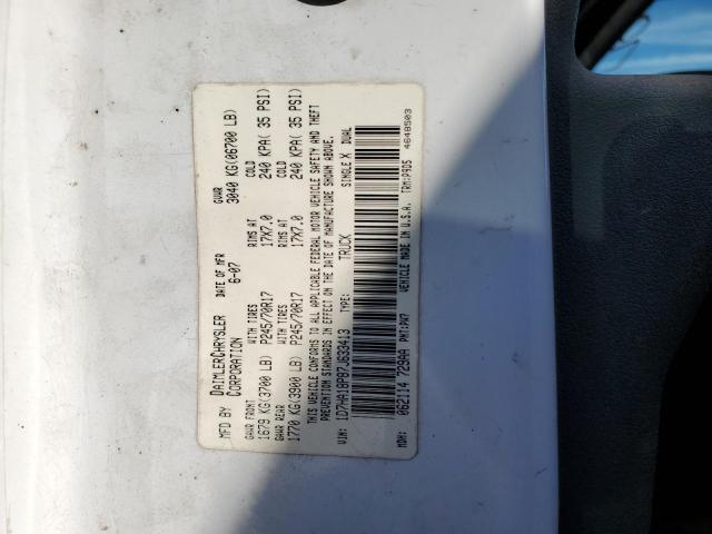 1D7HA18P87J633413 - 2007 DODGE RAM 1500 ST WHITE photo 12