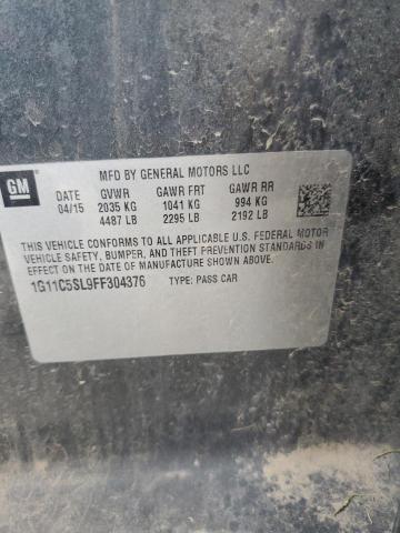 1G11C5SL9FF304376 - 2015 CHEVROLET MALIBU 1LT BLACK photo 13