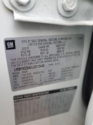 LRBFXCSA6LD213446 - 2020 BUICK ENVISION ESSENCE WHITE photo 12