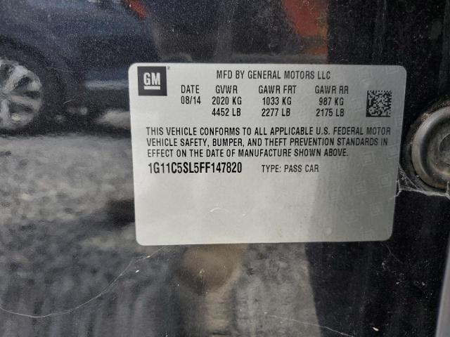 1G11C5SL5FF147820 - 2015 CHEVROLET MALIBU 1LT 黑色 照片 12