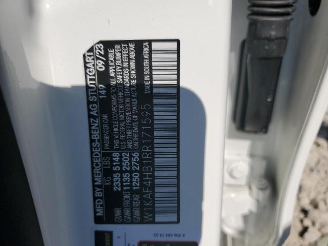 W1KAF4HB1RR171595 - 2024 MERCEDES-BENZ C 300 4MATIC WHITE photo 12