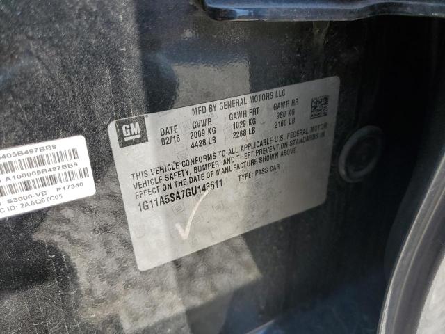 1G11A5SA7GU143611 - 2016 CHEVROLET MALIBU LIM LS ნაცრისფერი ფოტო 12