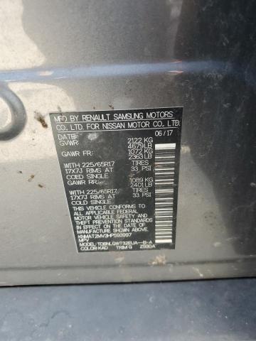 KNMAT2MV3HP593997 - 2017 NISSAN ROGUE S GRAY photo 13