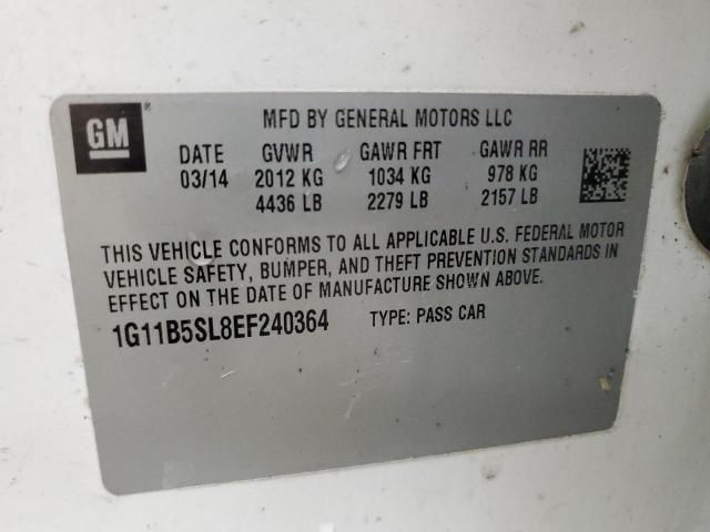 1G11B5SL8EF240364 - 2014 CHEVROLET MALIBU LS WHITE photo 12