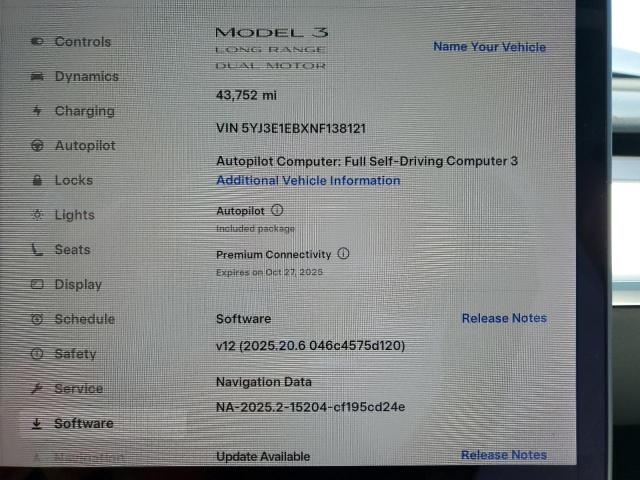5YJ3E1EBXNF138121 - 2022 TESLA MODEL 3 ლურჯი ფოტო 9