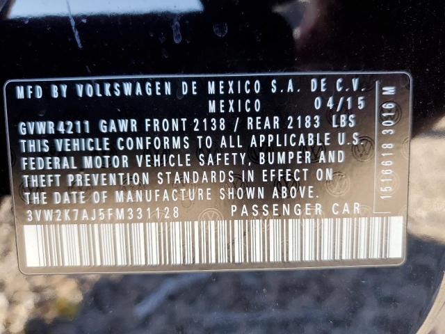 3VW2K7AJ5FM331128 - 2015 VOLKSWAGEN JETTA BASE Qara foto 12