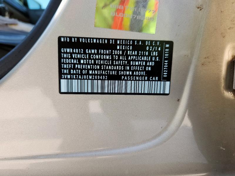 3VW1K7AJ8EM269492 - 2014 VOLKSWAGEN JETTA BASE TAN photo 13