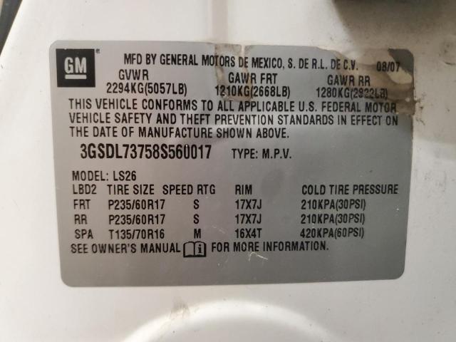 3GSDL73758S560017 - 2008 SATURN VUE XR WHITE photo 24