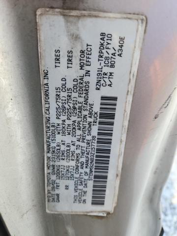 5TENM92N83Z157738 - 2003 TOYOTA TACOMA PRERUNNER Күміс фото 12