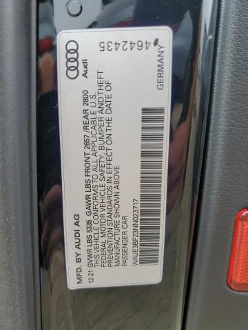 WAUE3BF23NN023717 - 2022 AUDI A6 PREMIUM PLUS შავი ფოტო 12